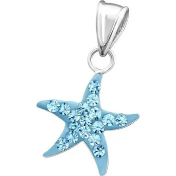 Přívěsek Dětský stříbrný přívěsek - modrá mořská hvězdice