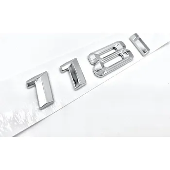 Znak automobilu 118i nápis starý styl - chromový