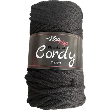 Galanterie Cordy 3 mm tmavě hnědá 8229