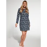 Cornette noční košile 770/367 AMANDA - tm. modrá, S (Dámská noční košile s dlouhým rukávem)