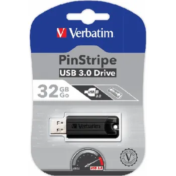 Ukládání dat VERBATIM Flash Disk PinStripe USB 3.0, 32GB - černá