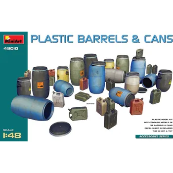 Plastikový model 1/48 Plastic Barrels & Cans (32 pcs., incl. decal)