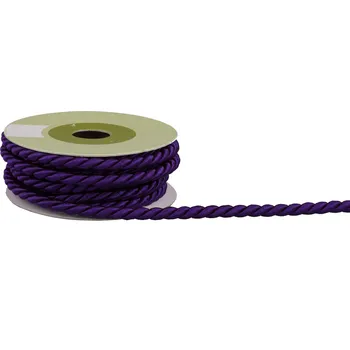 Stuha Provázek polyesterový 6mm x 4,6m vzor 2040 615-FIALOVÁ
