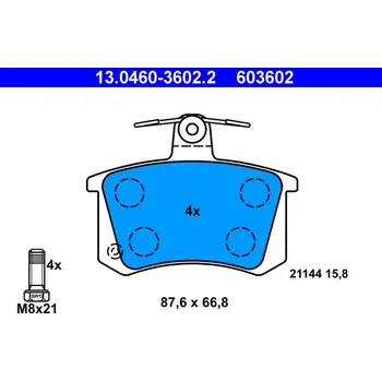 Brzdová destička Sada brzdových destiček, kotoučová brzda ATE 13.0460-3602.2