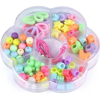 Dětské navlékací korálky Korálky plastové, sada v boxu, mix2
