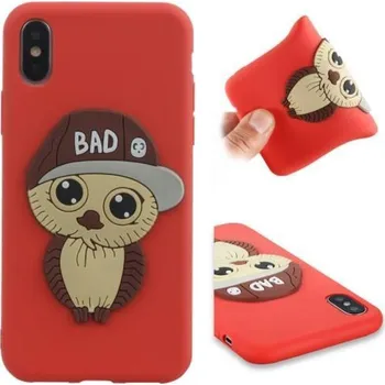Pouzdro na mobilní telefon 3D boy silikonový obal na iPhone X - červený