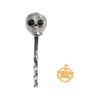 Barová lžička Cocktail Kingdom v nerezovém provedení s lebkou 33 cm