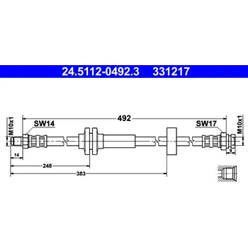 Brzdová hadice Brzdová hadice ATE 24.5112-0492.3