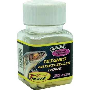 Nástraha DECATHLON Larvy zavíječe na lov pstruhů slonovinové