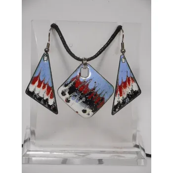 Souprava šperků Smaltovaná souprava č.2 Barva: Modrá