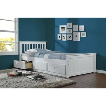 Postel Postel se zásuvkami LEMOS 90x200 cm bílá