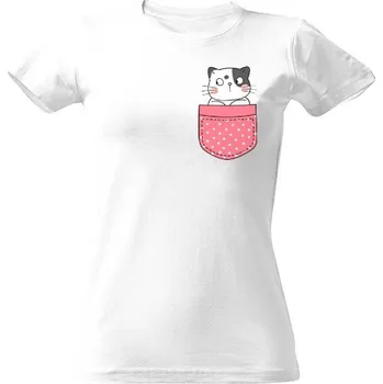 Dámské tričko Tričko s potiskem Kočka v kapse 3 dámské