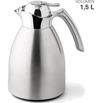 Konvice na čaj Termoska džbán 1500ml nerezová - WEIS (Vakuová konvice nerez / sklo 1,5L - WEIS)