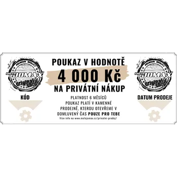 Dárková krabička MOTOJOMAX Dárkový poukaz na privátní nákup 4000