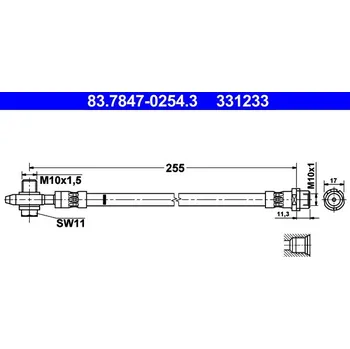 Brzdový systém Brzdová hadice ATE 83.7847-0254.3
