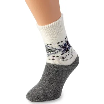 Dámské ponožky Wooline Hebké vlněné ponožky s fialovou vločkou Velikost ponožek: EUR 34-36