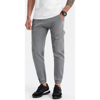 Pánské kalhoty Ombre Clothing Pánské kalhoty joggers Elidure šedá L V4 OM-PADJ - 0112