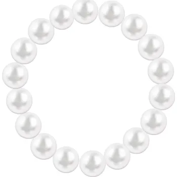 Náramek biju Perlový náramek s bílými umělými perlami 2002250 Průměr perly: 1 cm