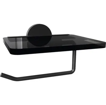 Držák na role toaletního papíru REIKA SAKU s odkládací přihrádkou matně černá