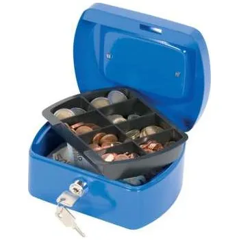 Příruční pokladna Příruční pokladna Q-Connect s mincovníkem - 15 x 7,5 x 12 cm, modrá