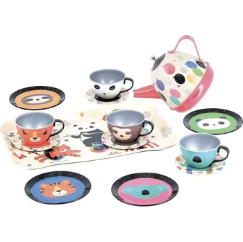 nádobí do dětské kuchyňky Vilac Čajový servis se zvukem a zvířátky