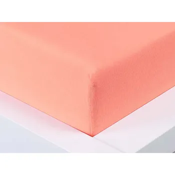 Prostěradlo XPOSE® Jersey prostěradlo Exclusive - lososové 90x200 cm, Jersey + Prodloužená možnost vrácení zboží do 50 dnů