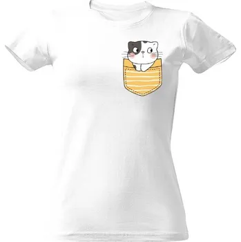 Dámské tričko Tričko s potiskem Kočka v kapse 1 dámské