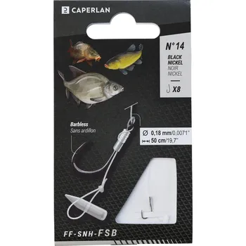 Rybářský háček CAPERLAN Návazec se zarážkou na nástrahu na rybolov na krmítko FF - SNH - FSB 14 BEZBARVÁ