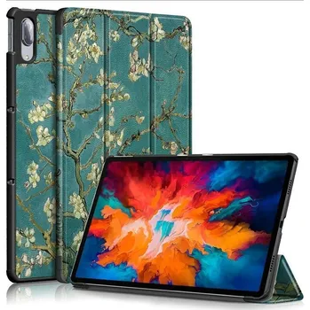 Pouzdro na tablet Print polohovatelné pouzdro na Lenovo Tab P11 Pro - bílé květy