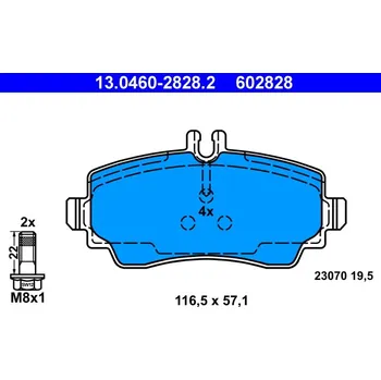 Brzdová destička Sada brzdových destiček, kotoučová brzda ATE 13.0460-2828.2