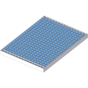 Rohožka Pozinkovaná kartáčová vstupní rohož pro vysokozdvižné vozíky FLOMA FLT-PRM - délka 79,3 cm, šířka 60 cm, výška 5 cm