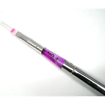 Kosmetický štětec Charlie štětec na UV gel č.4 - kovový, skládací