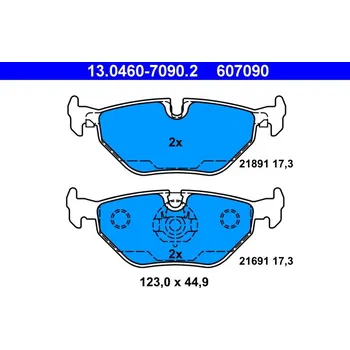 Brzdová destička Sada brzdových destiček, kotoučová brzda ATE 13.0460-7090.2