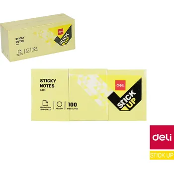 Samolepící bloček Samolepící bloček Deli Stick Up 38x51mm, žlutý EA00153