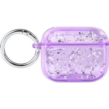 Transparentní obal se třpytkami pro AirPods 3 - fialový