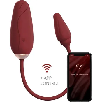 Vibrátor Viotec Flora Wearable Vibrator with App Control Gold & Wine Red