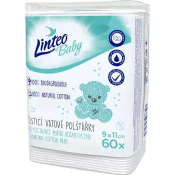 Linteo Baby čisticí vatové polštářky 9 x 11 cm 60 ks