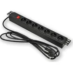 PD.0704.001 - 19" napájecí panel, 1U, 7x 230 V, vypínač