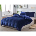 XPOSE® Francouzské mikroplyšové povlečení JORGA Exclusive - tmavě modré 200x240 cm, 70x90 cm, Mikroplyš + Prodloužená možnost vrácení zboží do 50 dnů