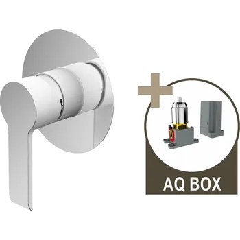 Vodovodní baterie Sagittarius VENTURA, SPRCHOVÁ BATERIE POD OMÍTKU S MONTÁŽNÍM BOXEM, BÍLÁ-CHROM VNRWC06AQ-B