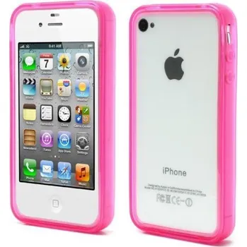 Pouzdro na mobilní telefon Bumper style gelový rámeček na iPhone 4 a iPhone 4s - rose