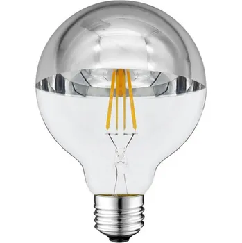 Žárovka Optonica LED Žárovka G95 E27 Skleněná stříbrná 4W Teplá bílá