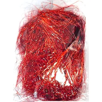 Vánoční dekorace HT13A056, Andělské vlasy, třásně, červená, balení 14x10 cm