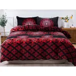 XPOSE® Francouzské mikroplyšové povlečení KENDAL Exclusive - červené/černé 200x220 cm, 70x90 cm, Mikroplyš + Prodloužená možnost vrácení zboží do 50 dnů