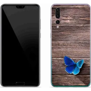 Pouzdro na mobilní telefon Gelový kryt mmCase na mobil Huawei P20 Pro - modrý motýl 1