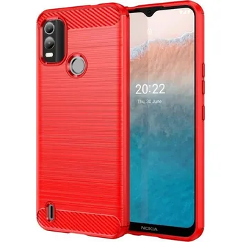 Pouzdro na mobilní telefon Carbon odolný gelový obal na mobil Nokia C21 Plus - červený