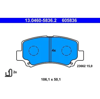 Brzdová destička Sada brzdových destiček, kotoučová brzda ATE 13.0460-5836.2