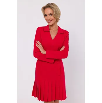 Dámské šaty Moe Elegantní plizované minišaty MOE M752 červené L
