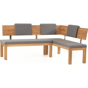 Šedá rohová lavice masiv buk Santini levá strana 190x150