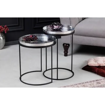 Konferenční stolek Sada 2 konferenčních stolků - Elements, malý stříbrný